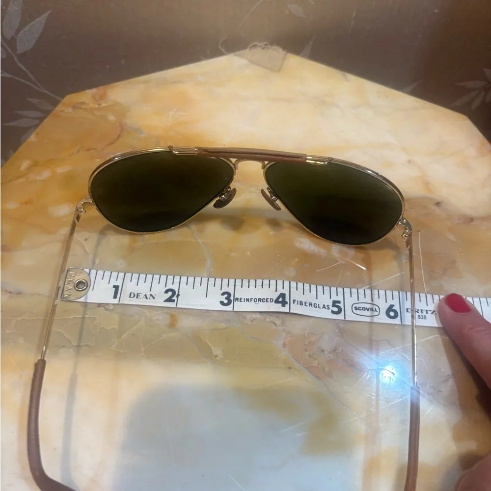 Vintage Cébé Aviator Sunglasses with Green Lenses